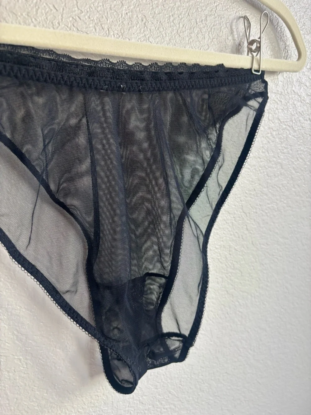 Savage X Fenty Sheer Black Mesh Crotchless Bikini Panty - Picture 4 of 6